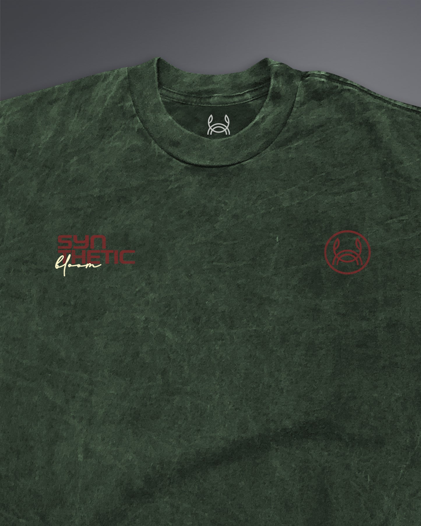 Acid Wash T-Shirt Synthetic Bloom Army Green