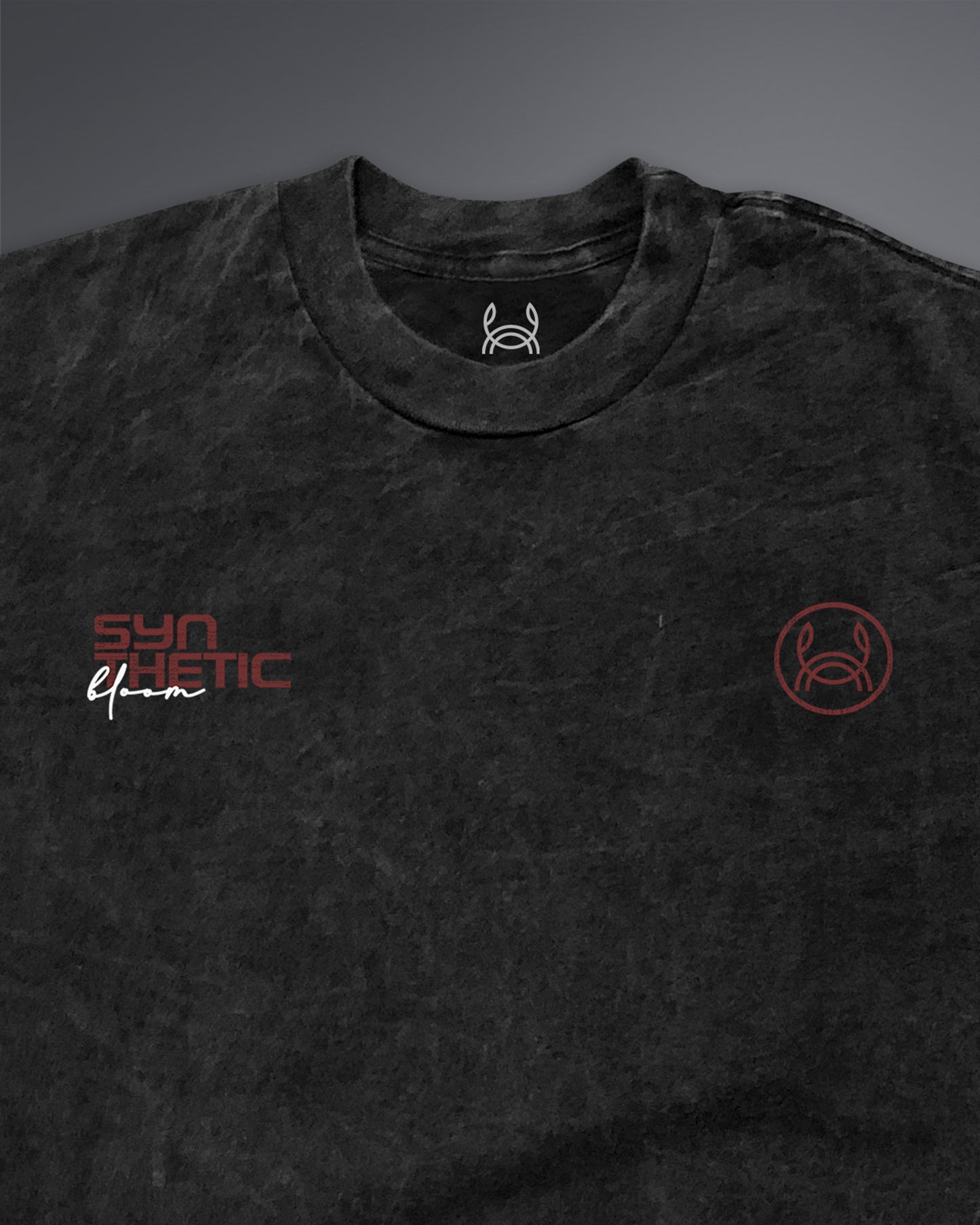 Acid Wash T-Shirt Synthetic Bloom Black