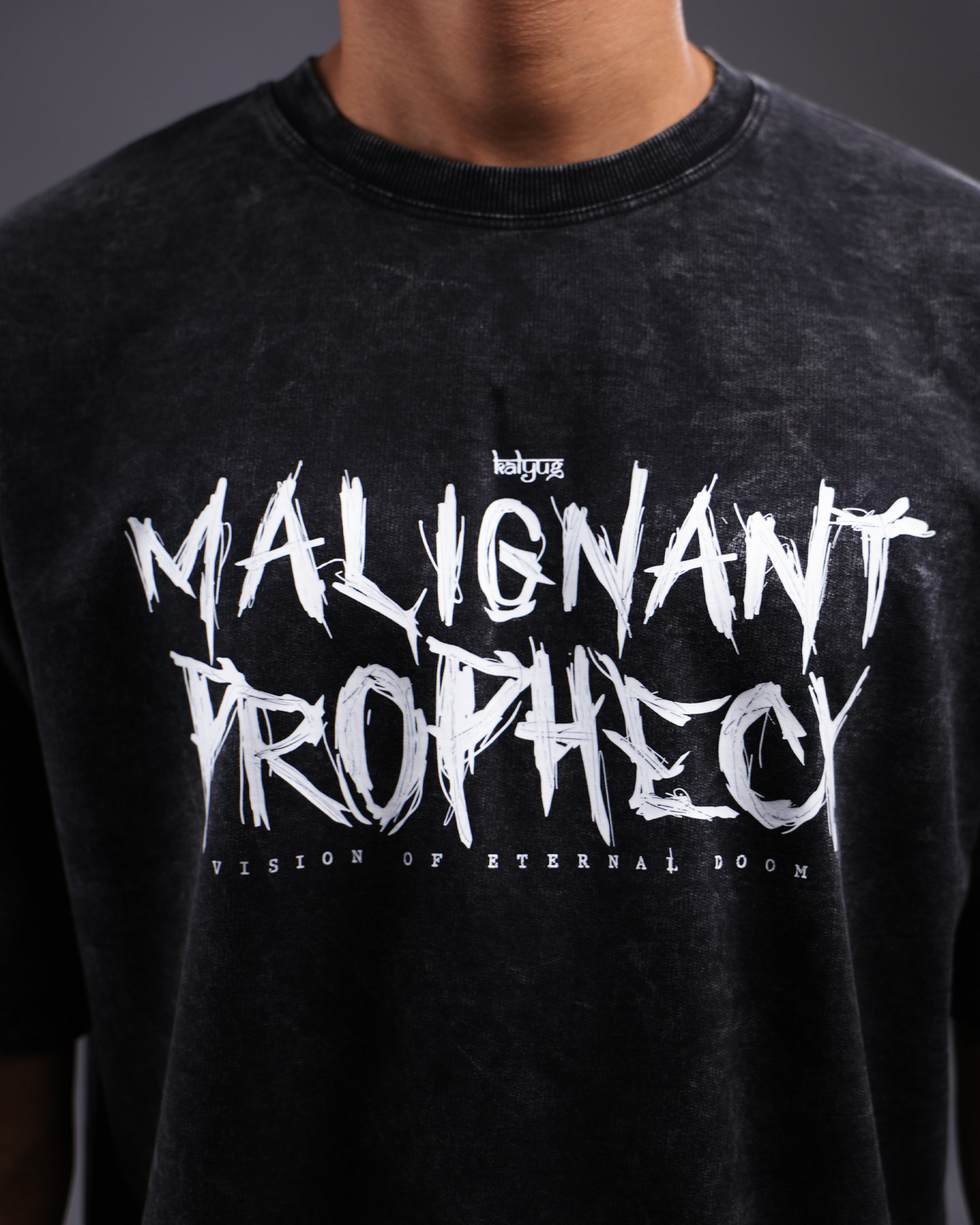 Acid Wash T-Shirt Malignant Prophecy Black