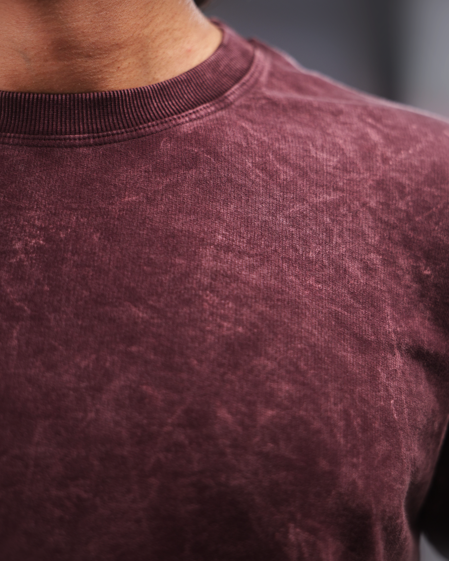 Acid Wash T-shirt Maroon