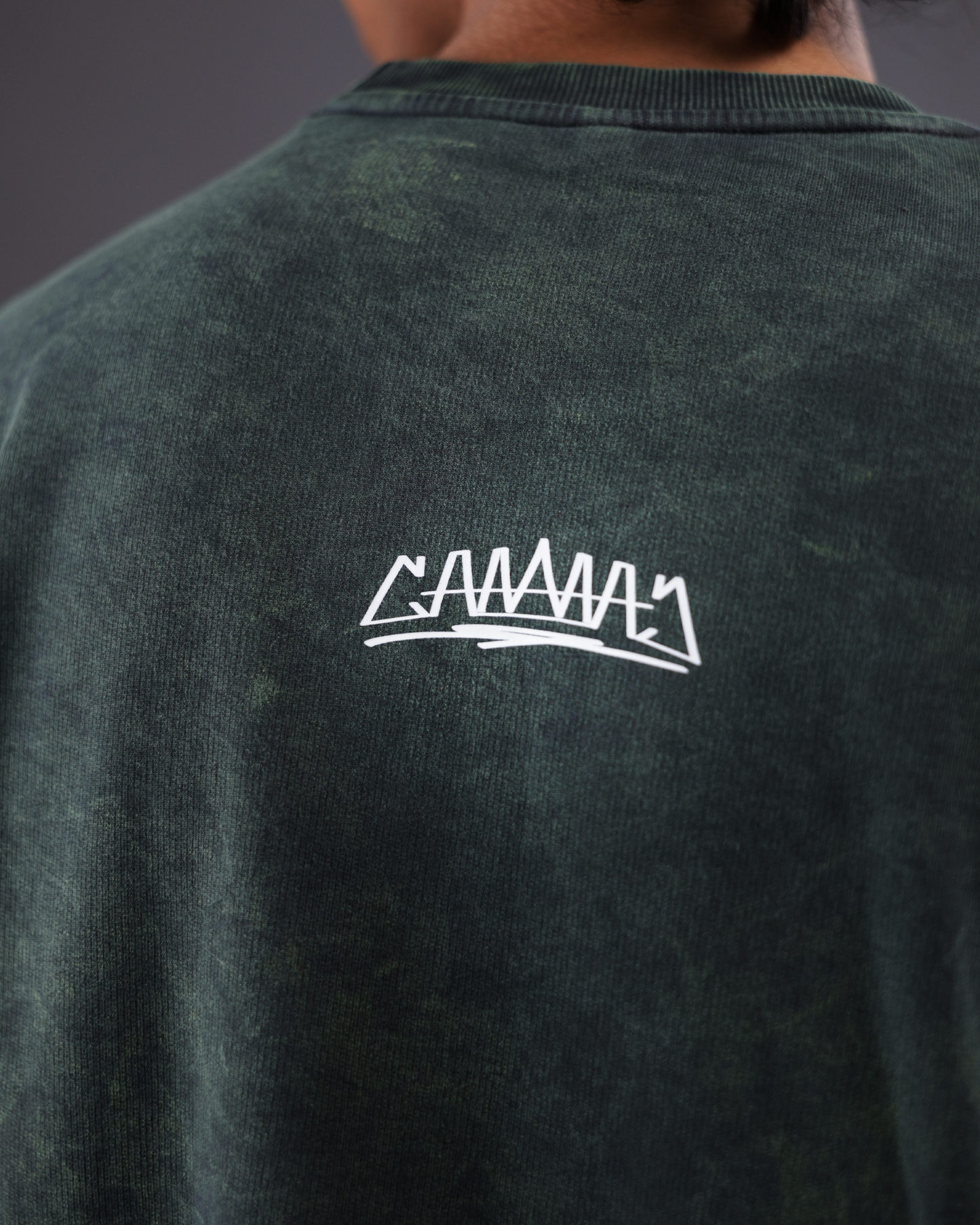 Acid Wash T-shirt Bottle Green