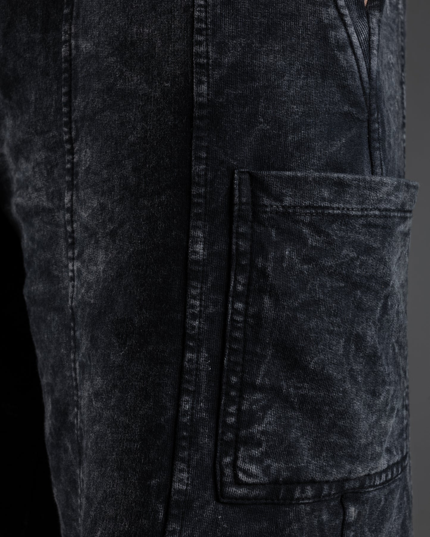 Black Acid Wash Short - Cannac