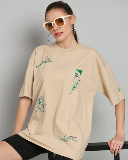 Random Shit Oversized Tee [beige]