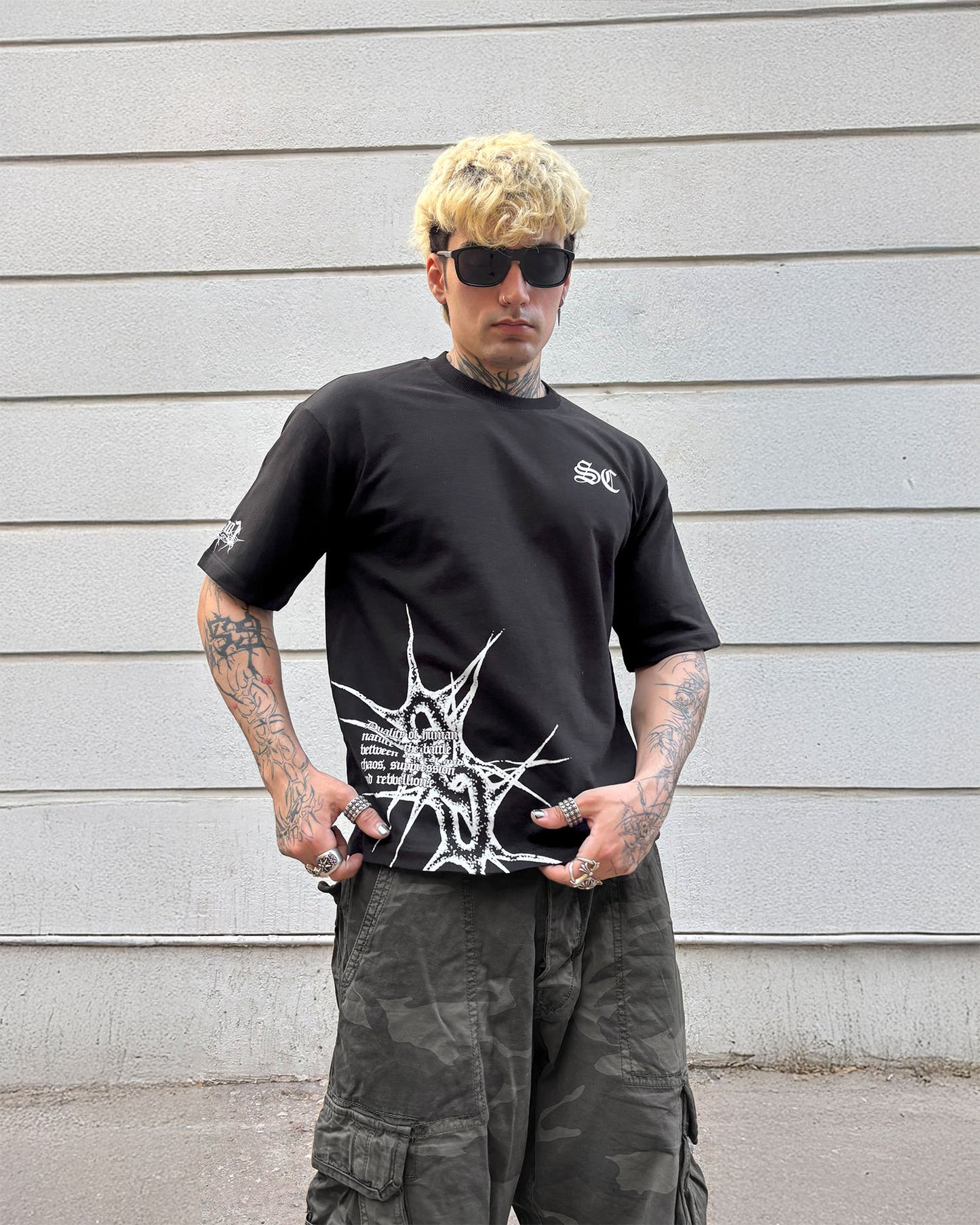 Spiked Cage Tee [BLACK]