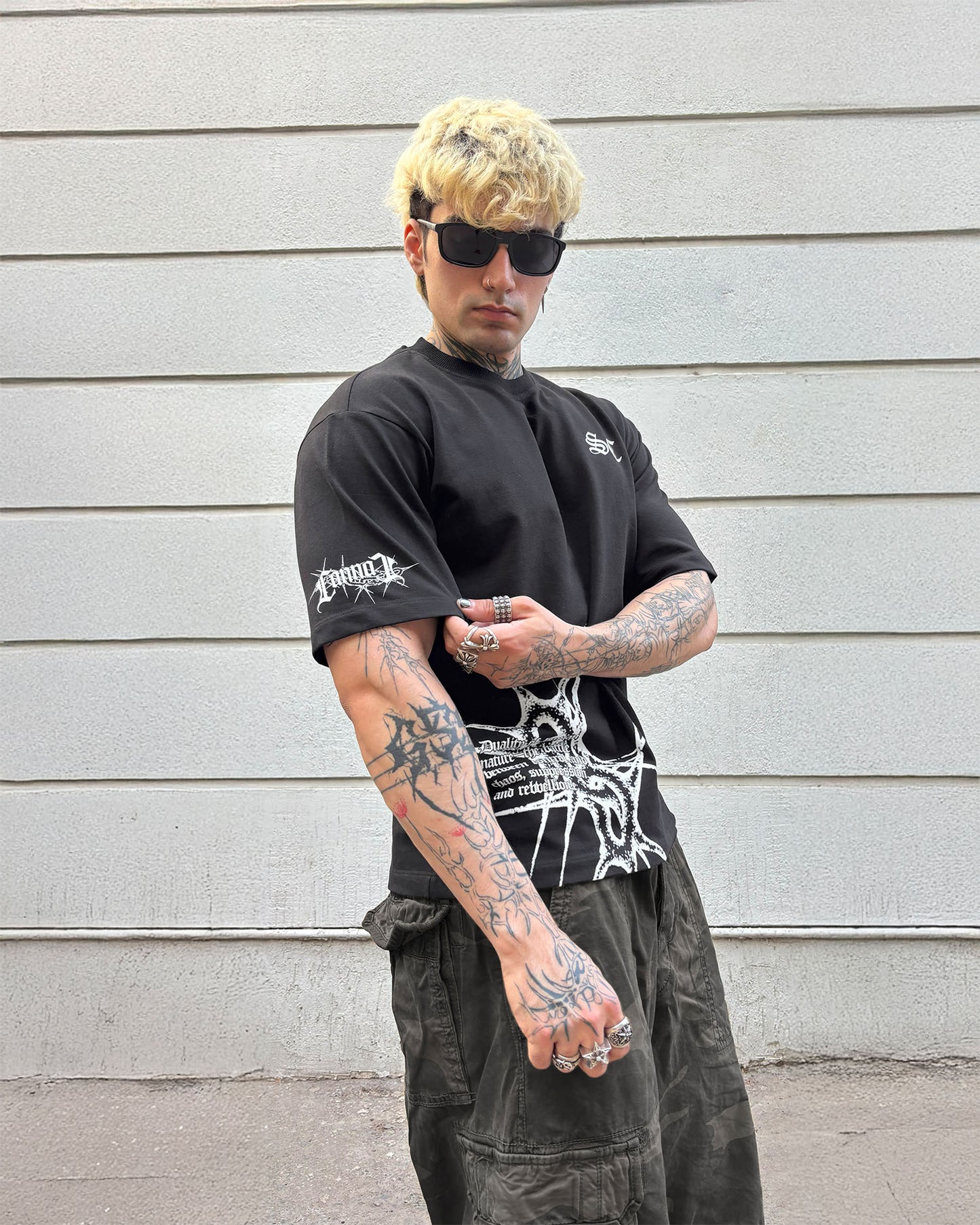 Spiked Cage Tee [BLACK]