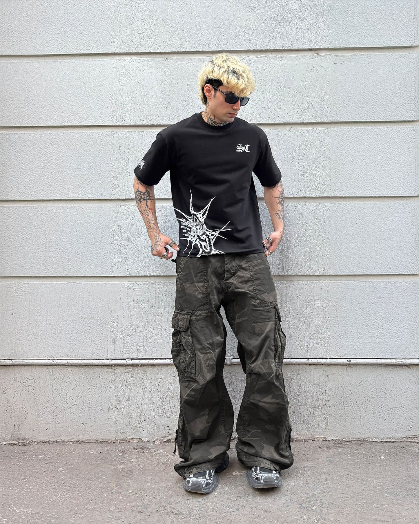 Spiked Cage Tee [BLACK]