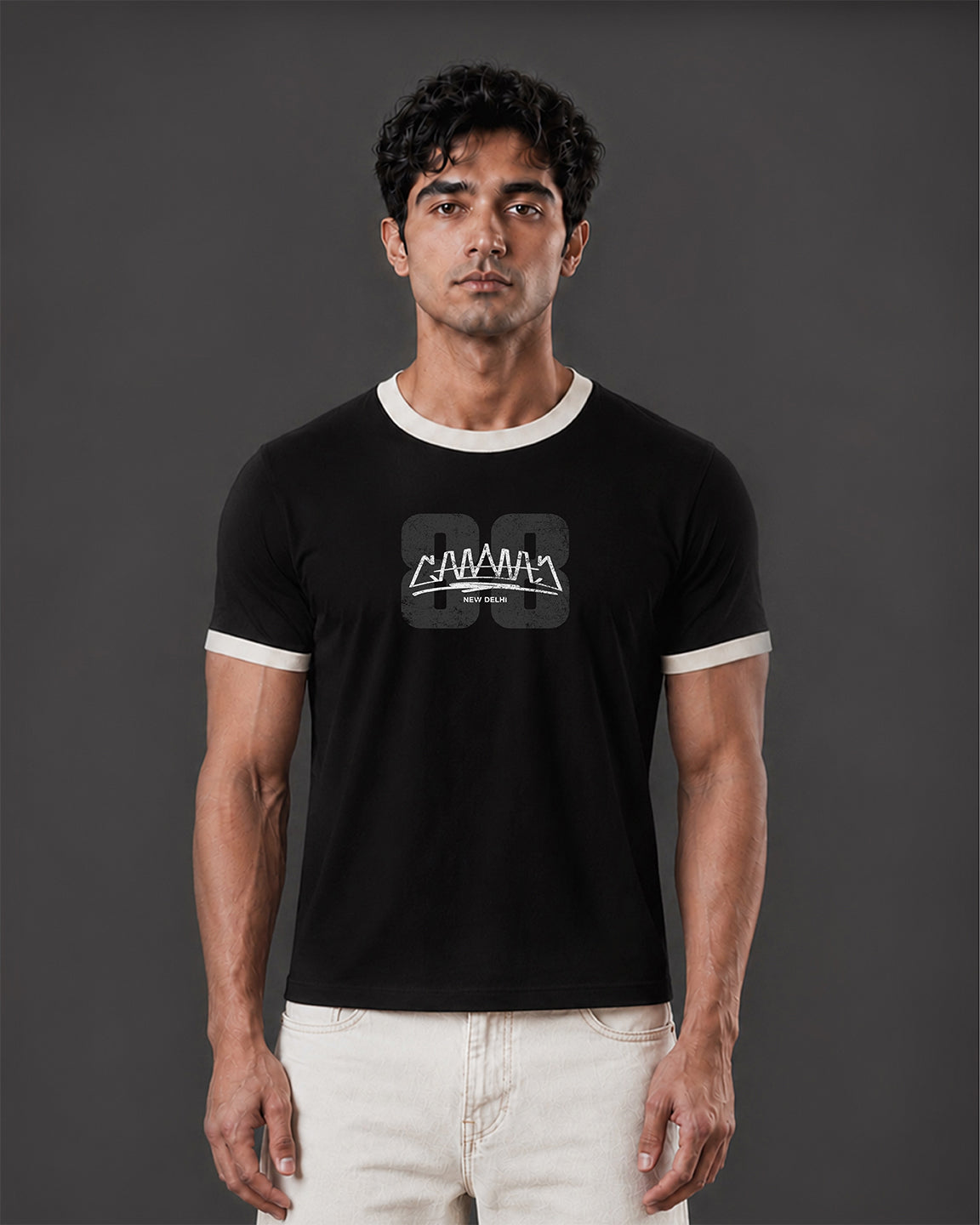 88 Cropped Ringer tee [BLACK]