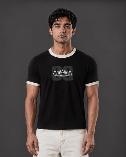 88 Cropped Ringer tee [BLACK]