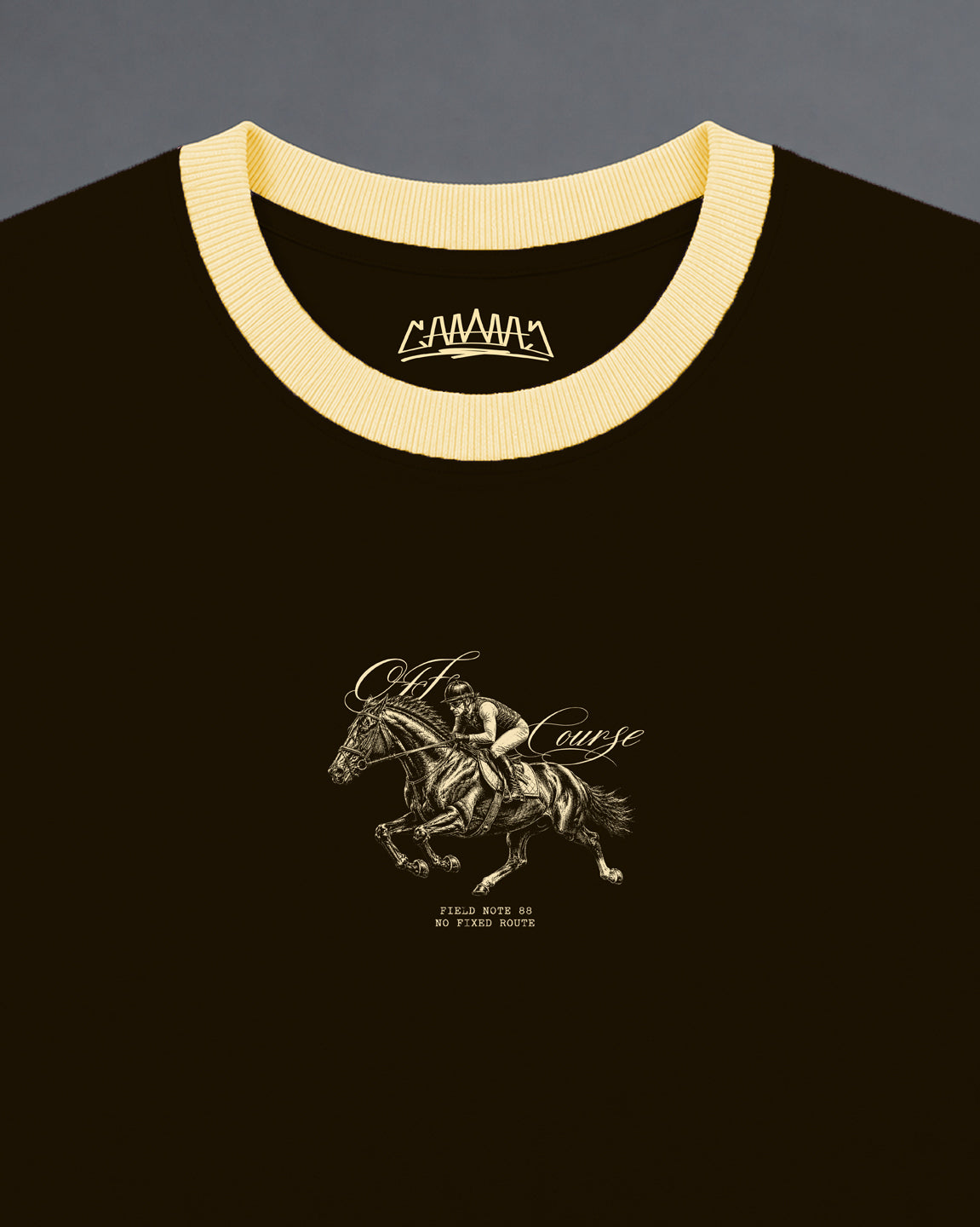 Off Course Cropped Ringer tee [BROWN]