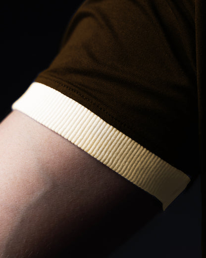 Off Course Cropped Ringer tee [BROWN]