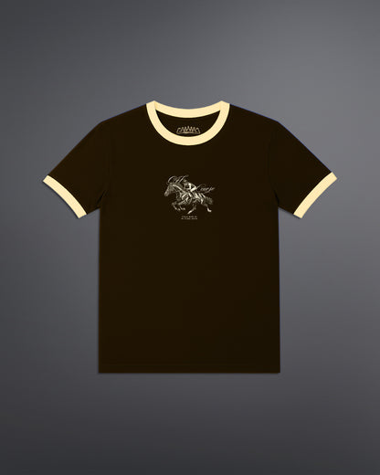 Off Course Cropped Ringer tee [BROWN]