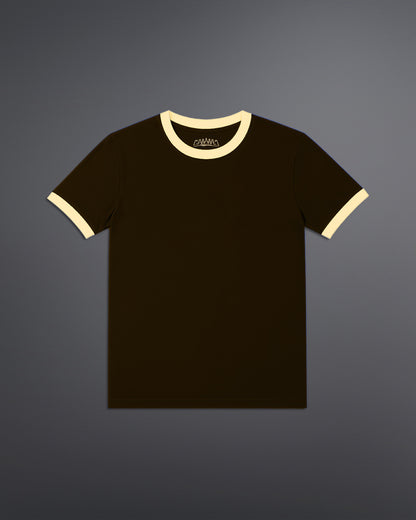 Cropped Ringer tee [BROWN/BEIGE]