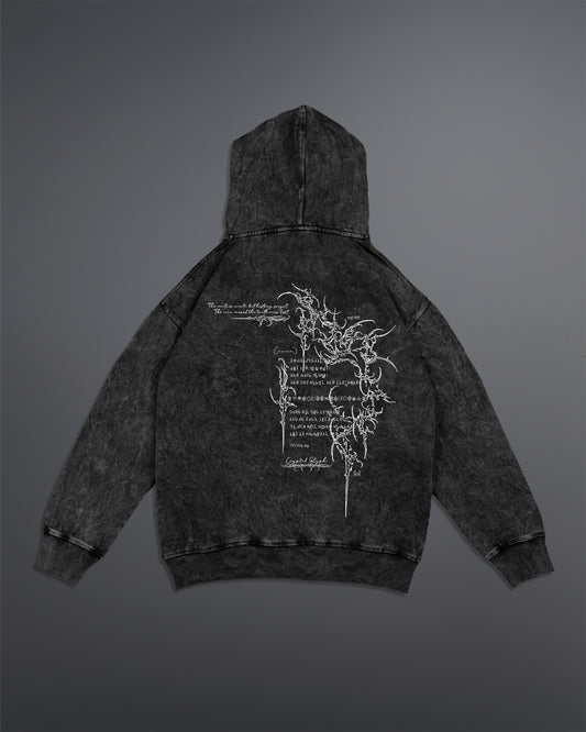 Crypted Glyph Hoodie [ACID WASHED-SILENT ASH COLORWAY]