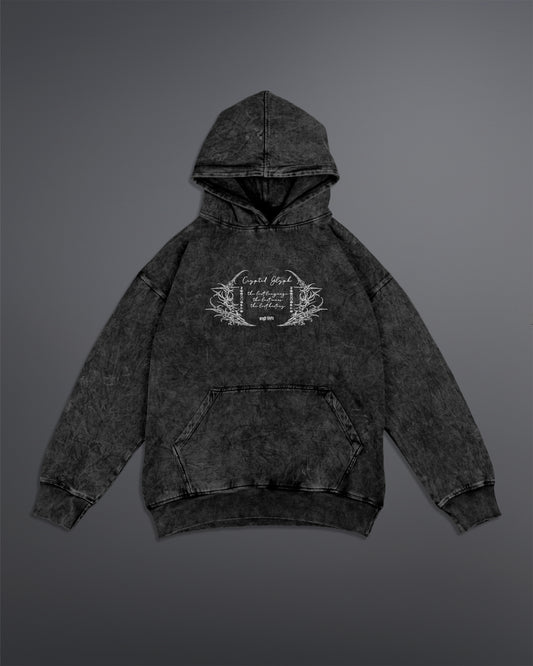 Crypted Glyph Hoodie [ACID WASHED-BLACK ASH COLORWAY]