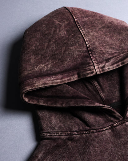 Fragmented Species hoodie  [ACID WASHED-BLOODSTONE COLORWAY]