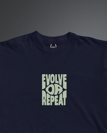 Evolve or Repeat Regular Fit Graphic Tee [navy blue]