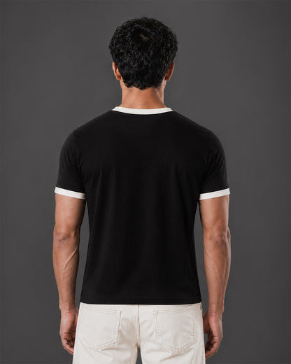 Holding Bands Cropped Ringer tee [BLACK]
