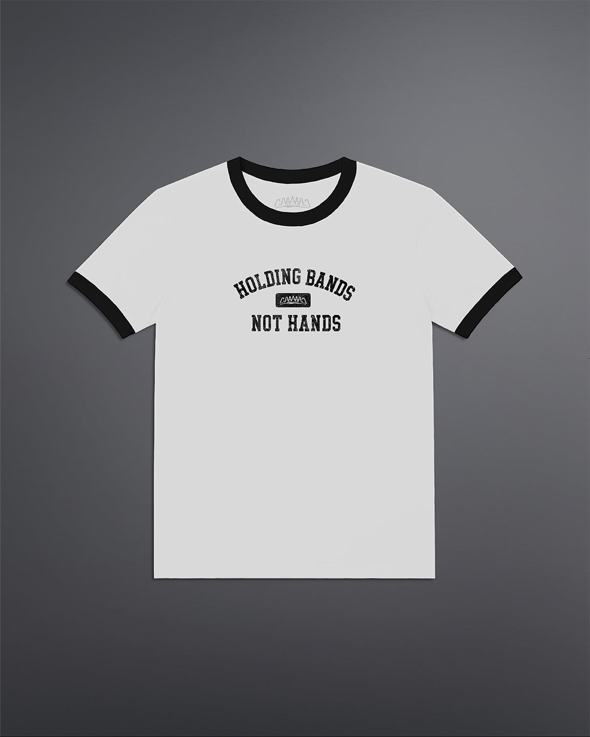 Holding Bands Cropped Ringer tee [WHITE]