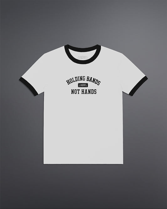Holding Bands Cropped Ringer tee [WHITE]