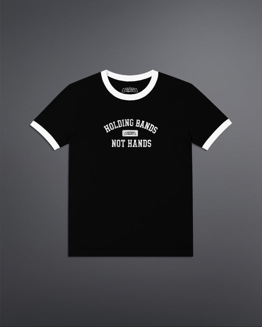 Holding Bands Cropped Ringer tee [BLACK]