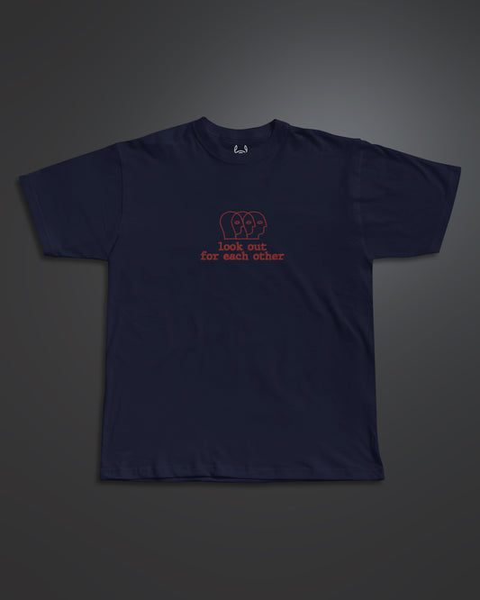 Look Out Regular Fit Graphic Tee[navy blue]