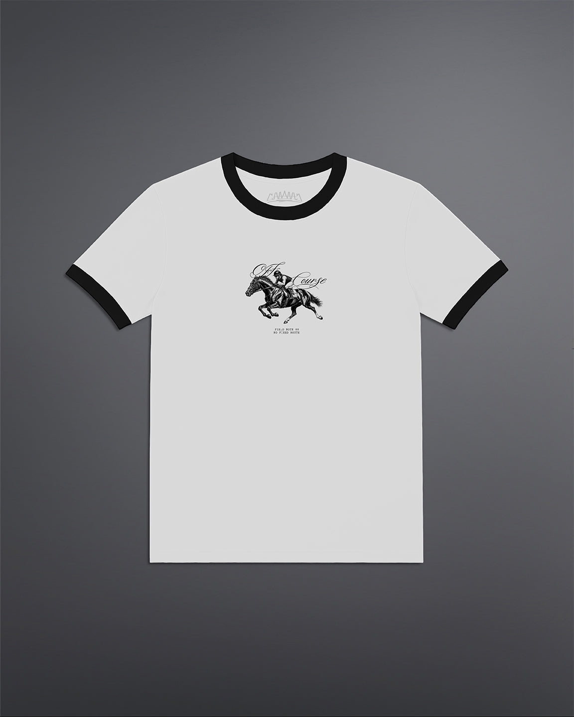 Off Course Cropped Ringer tee [WHITE]