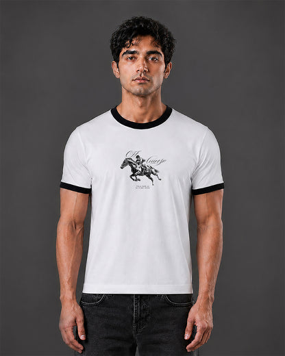 Off Course Cropped Ringer tee [WHITE]