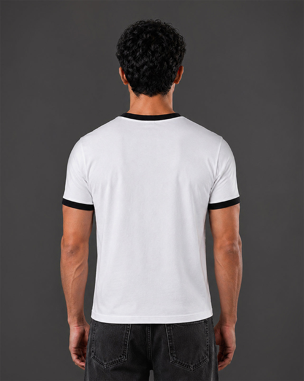 Off Course Cropped Ringer tee [WHITE]