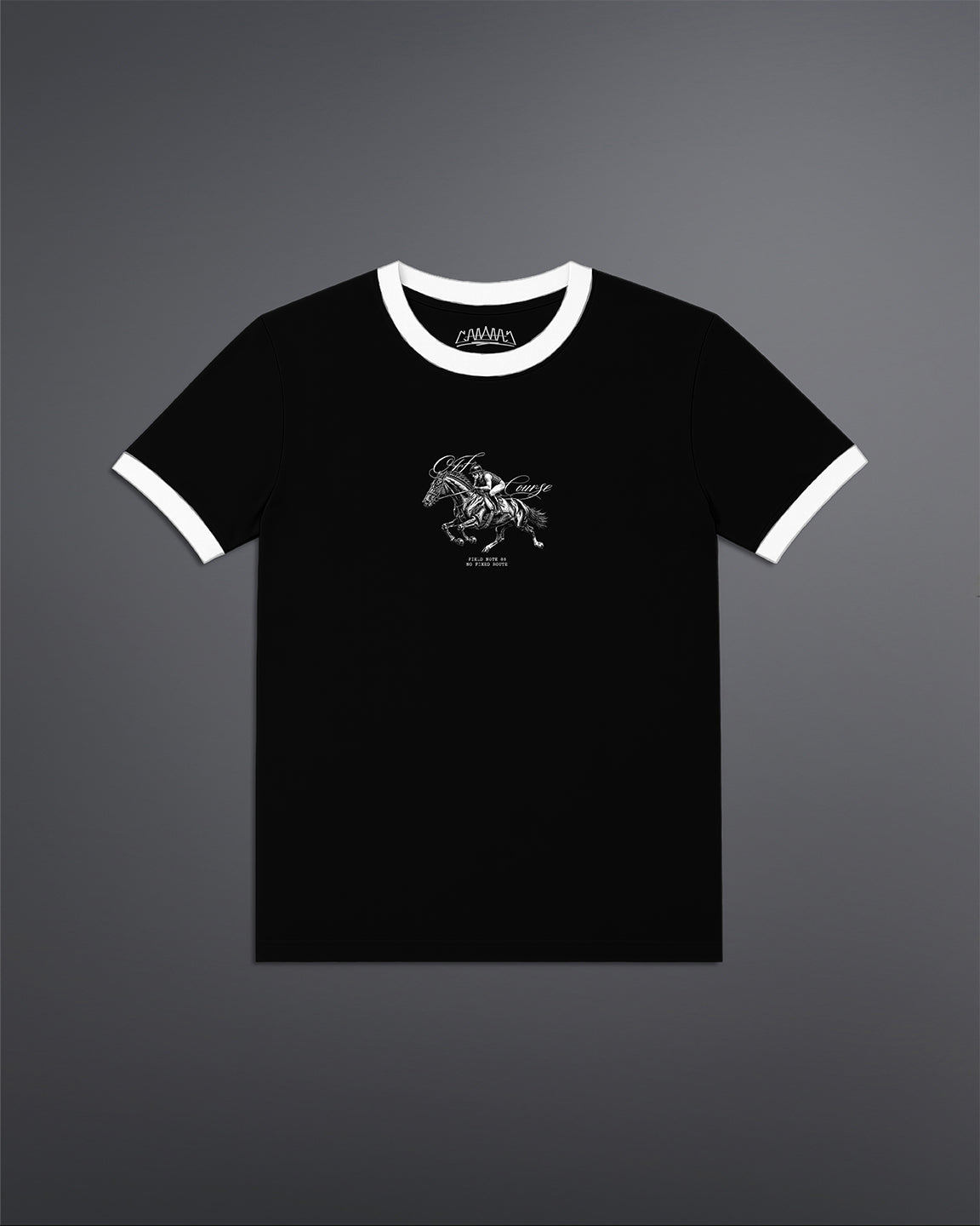 Off Course Cropped Ringer tee [BLACK]