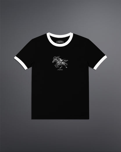 Off Course Cropped Ringer tee [BLACK]
