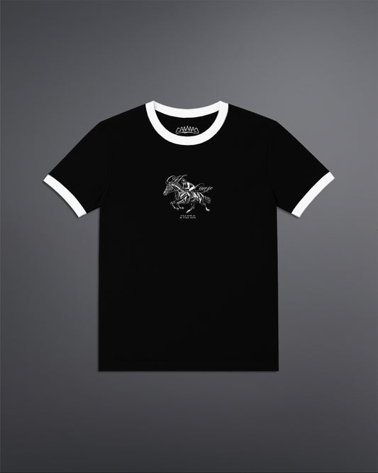 Off Course Cropped Ringer tee [BLACK]