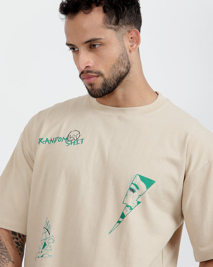 Random Shit Oversized Tee [beige]