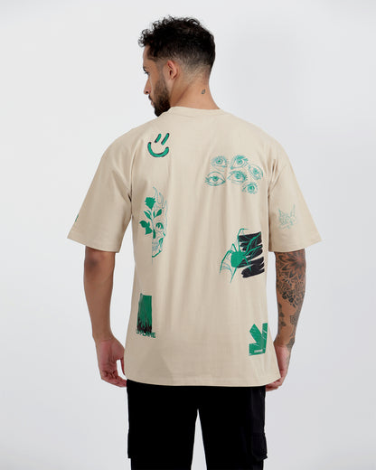 Random Shit Oversized Tee [beige]