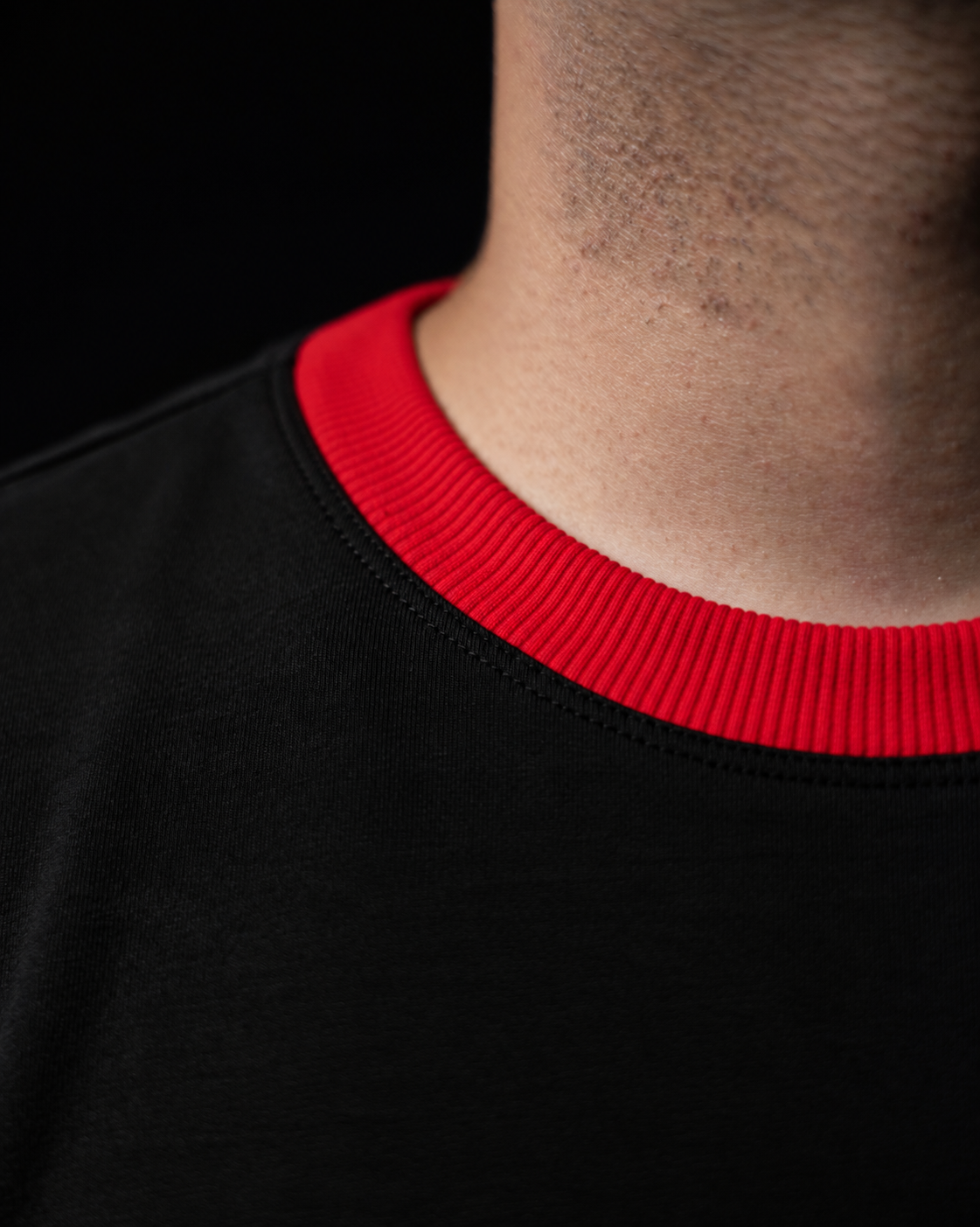 Cropped Ringer tee [BLACK/RED]