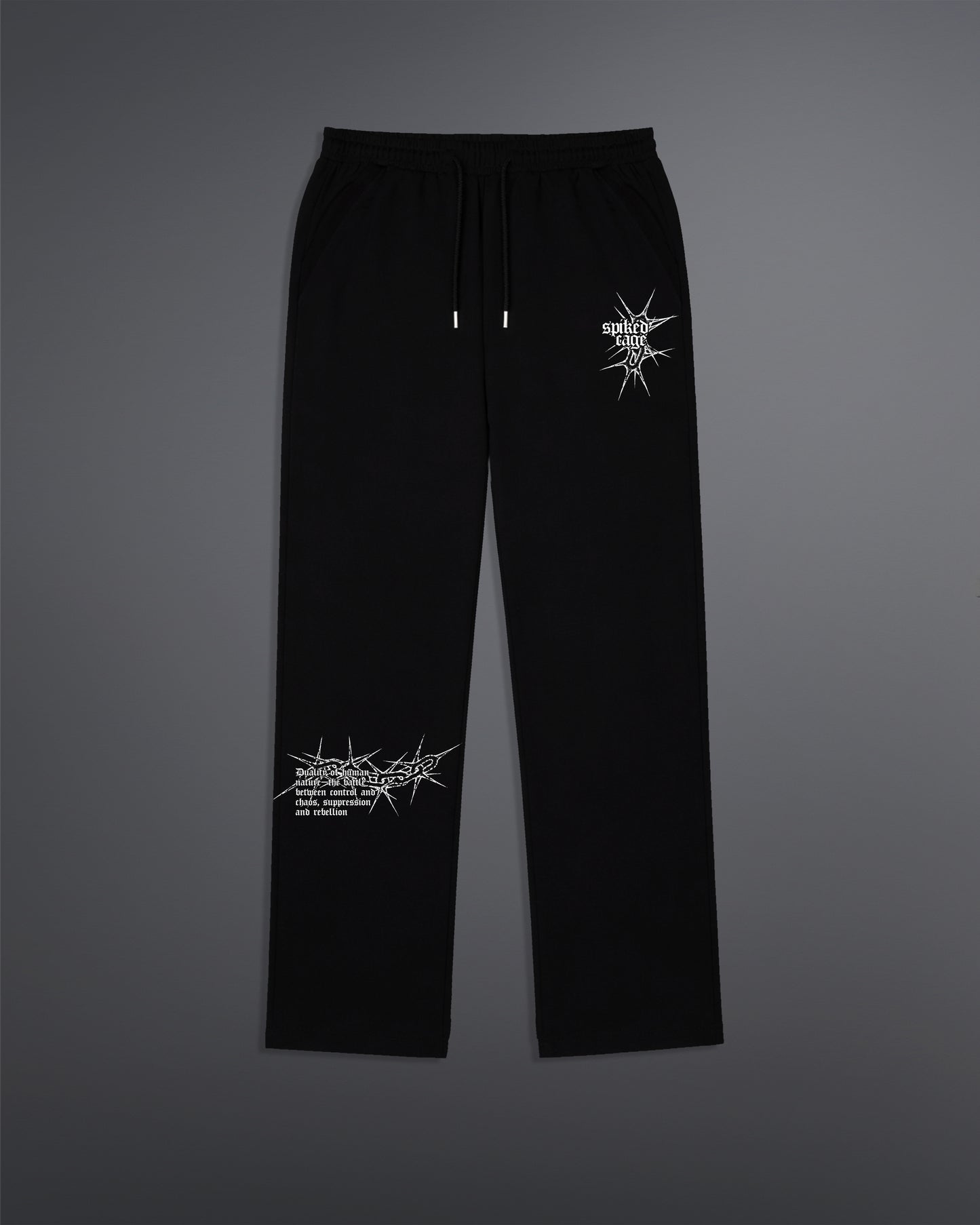 Spiked Cage Sweatpants  [BLACK]