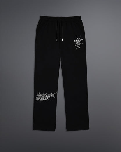 Spiked Cage Sweatpants  [BLACK]