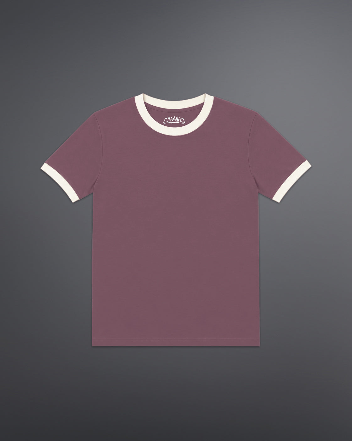 Cropped Ringer tee [MAUVE/OFF-WHITE]
