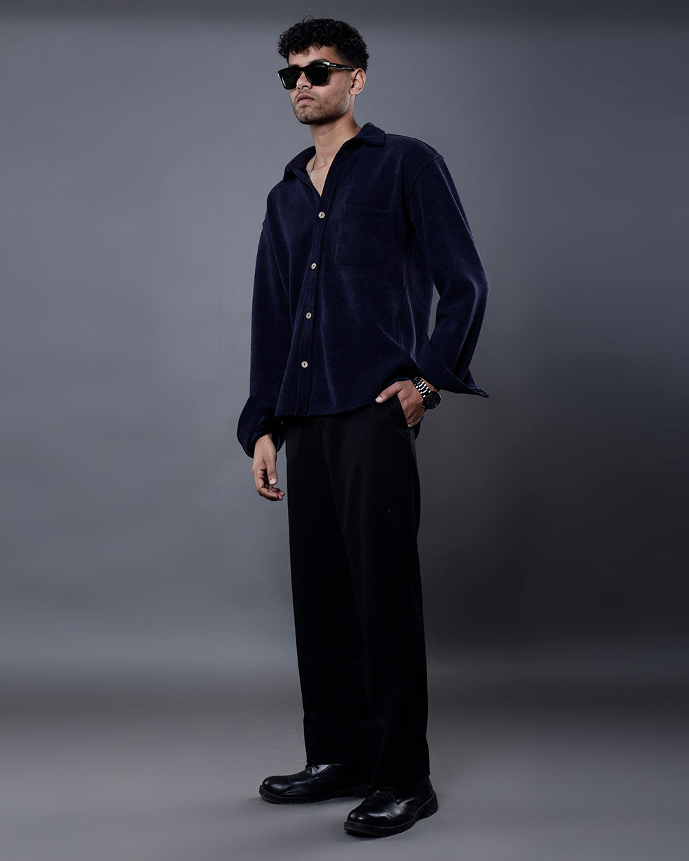 Vel-Cord Shirt [Navy Blue] – Cannac