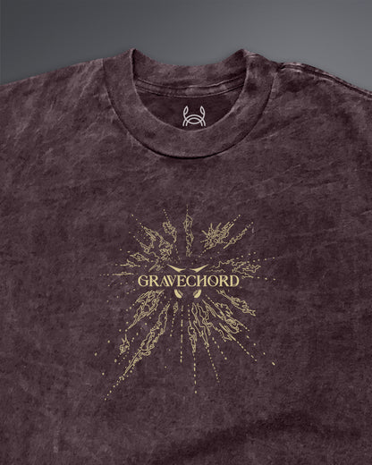 GRAVECHORD Oversized Tee [ACID WASHED-BLOODSTONE]