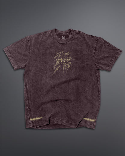 GRAVECHORD Oversized Tee [ACID WASHED-BLOODSTONE]