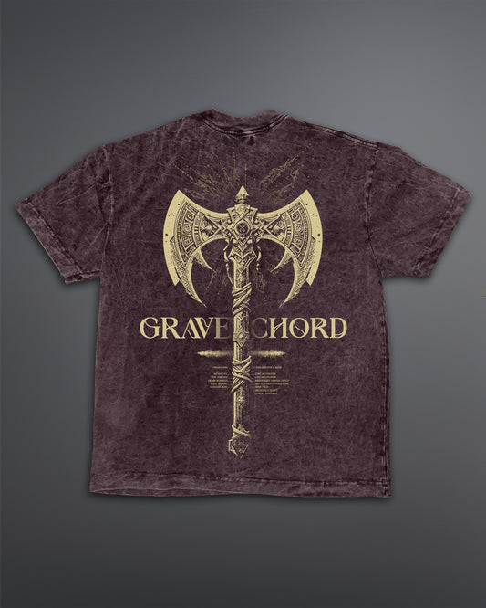 GRAVECHORD Oversized Tee [ACID WASHED-BLOODSTONE]
