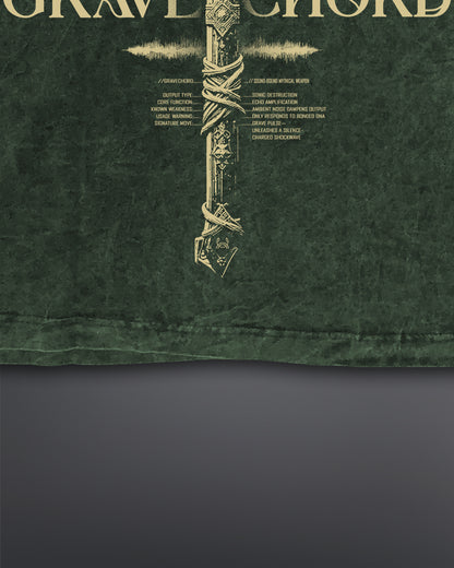 GRAVECHORD Oversized Tee [ACID WASHED-TOXIC MOSS]