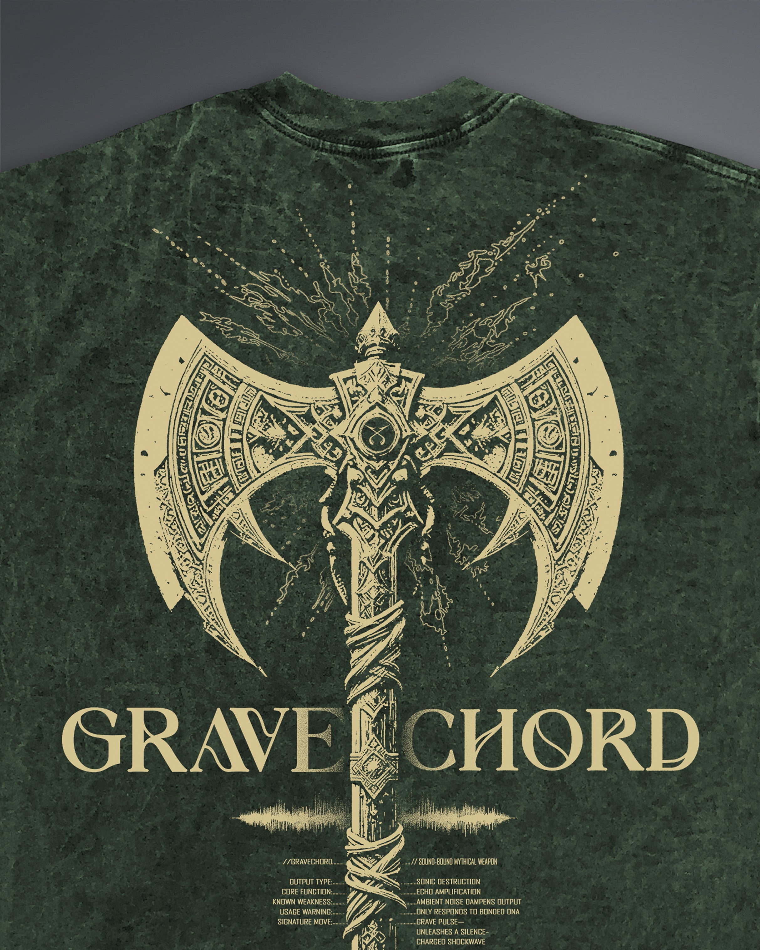 Buy Acid Wash Gravechord T shirt, Bottle Green Oversized Acid Wash