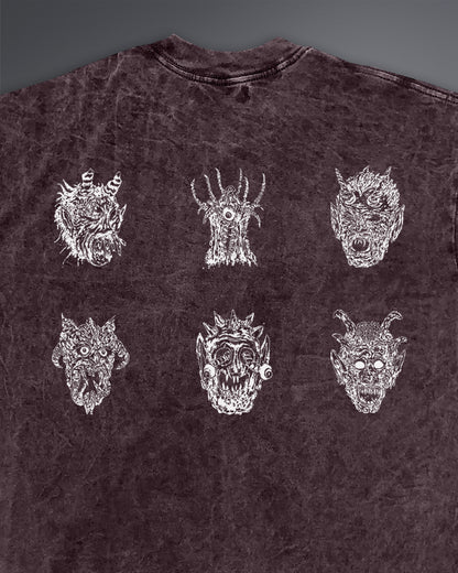 Malignant Prophecy Oversized tee [ACID WASHED-BLOODSTONE]