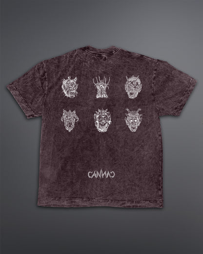 Malignant Prophecy Oversized tee [ACID WASHED-BLOODSTONE]