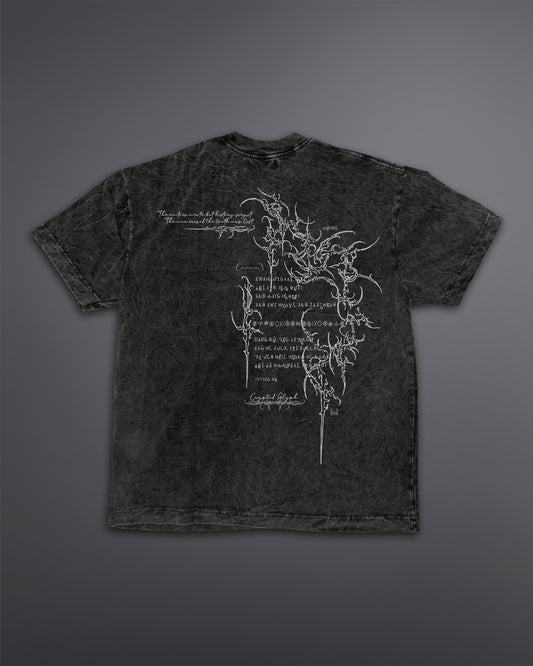 Oversized Acid Wash T-shirt Crypted Glyph - Cannac