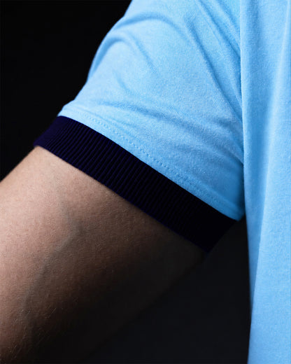Cropped Ringer tee [AQUA/NAVY]