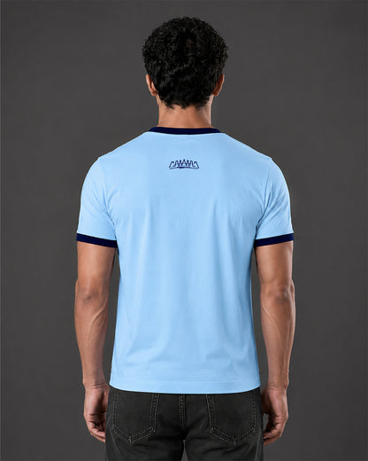 Cropped Ringer tee [AQUA/NAVY]