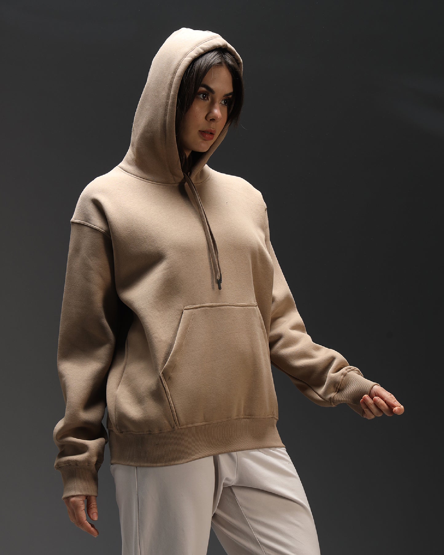 Beige Oversized Hoodie