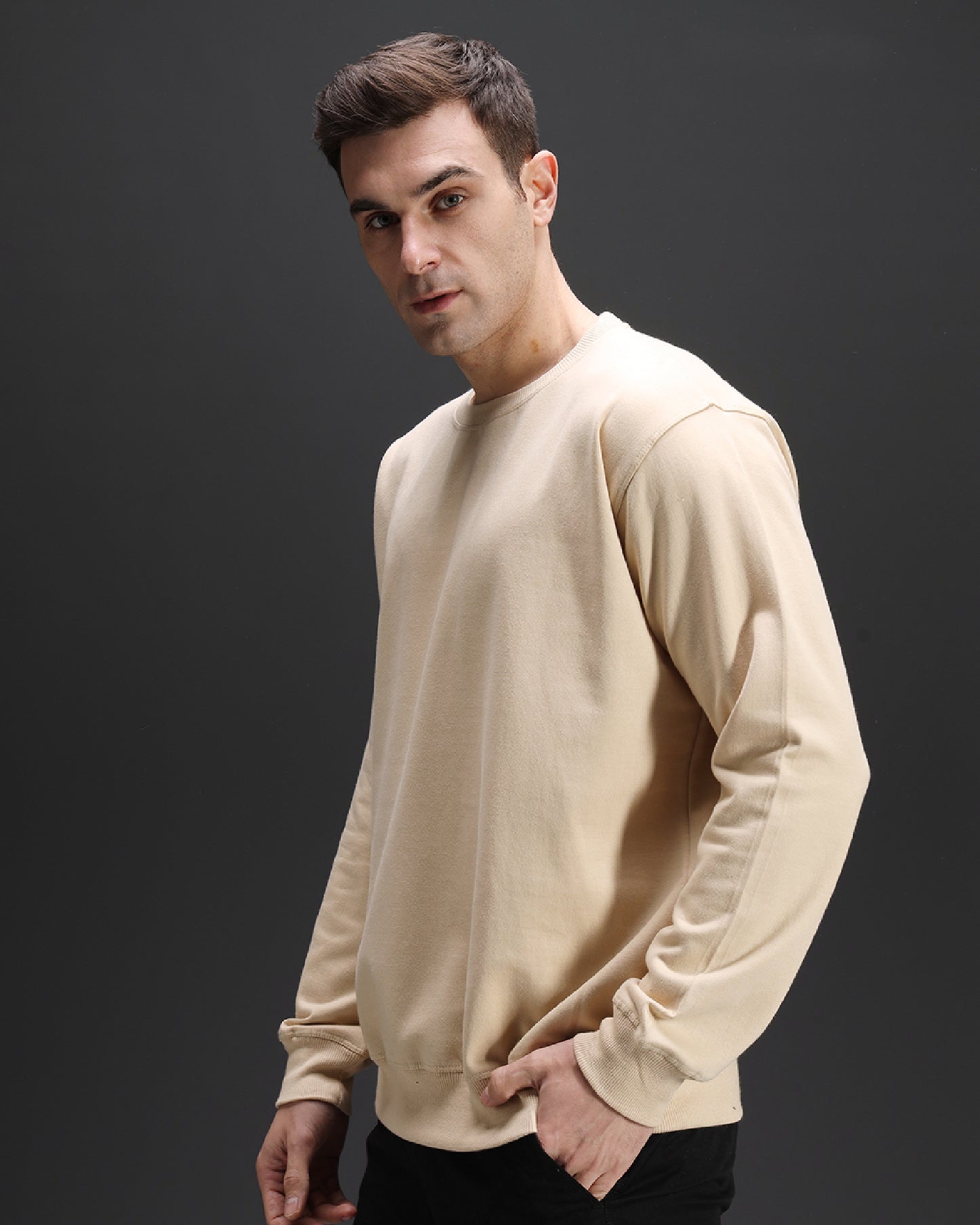 Beige Oversized Sweatshirt